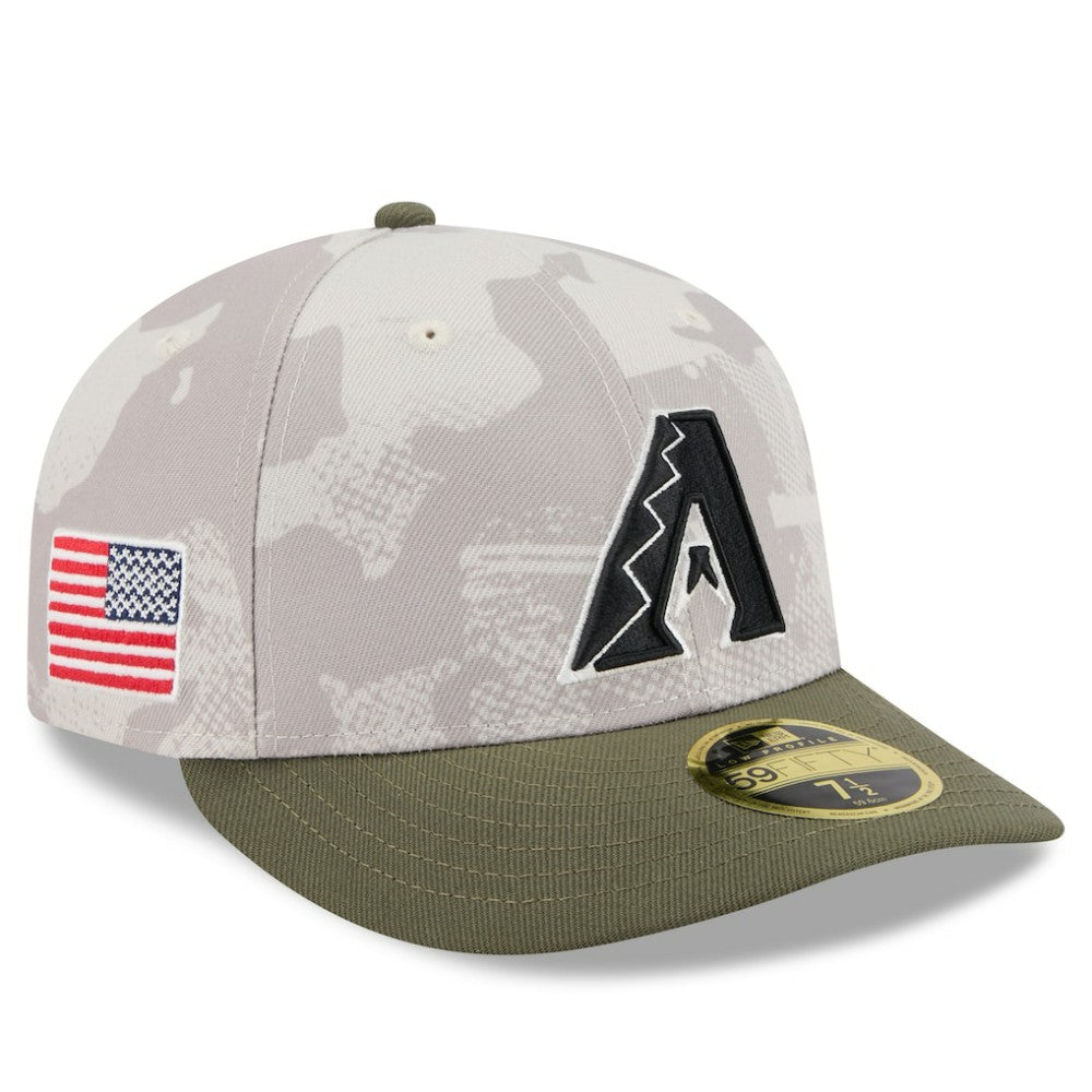 Arizona Diamondbacks New Era 2025 Armed Forces Day Low Profile 59FIFTY Fitted Hat - Light Beige/Olive Hats