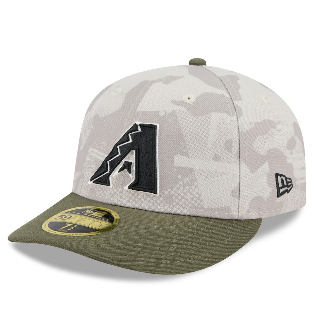 Arizona Diamondbacks New Era 2025 Armed Forces Day Low Profile 59FIFTY Fitted Hat - Light Beige/Olive Hats