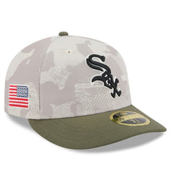 Chicago White Sox New Era 2025 Armed Forces Day Low Profile 59FIFTY Fitted Hat - Light Beige/Olive Hats