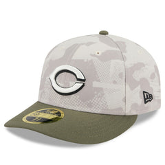 Cincinnati Reds New Era 2025 Armed Forces Day Low Profile 59FIFTY Fitted Hat - Light Beige/Olive Hats