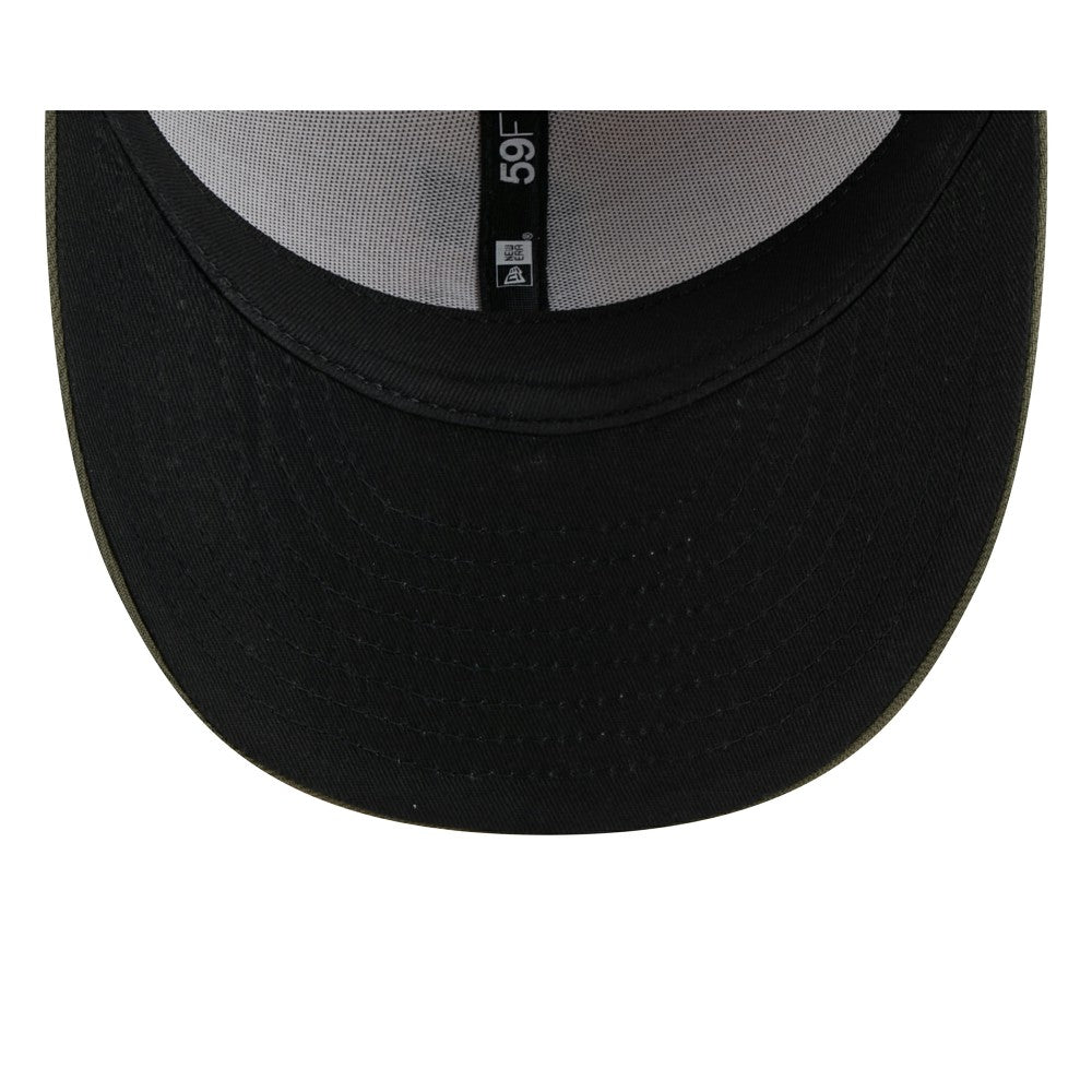 Cleveland Guardians New Era 2025 Armed Forces Day Low Profile 59FIFTY Fitted Hat - Light Beige/Olive Hats