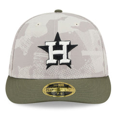 Houston Astros New Era 2025 Armed Forces Day Low Profile 59FIFTY Fitted Hat - Light Beige/Olive Hats