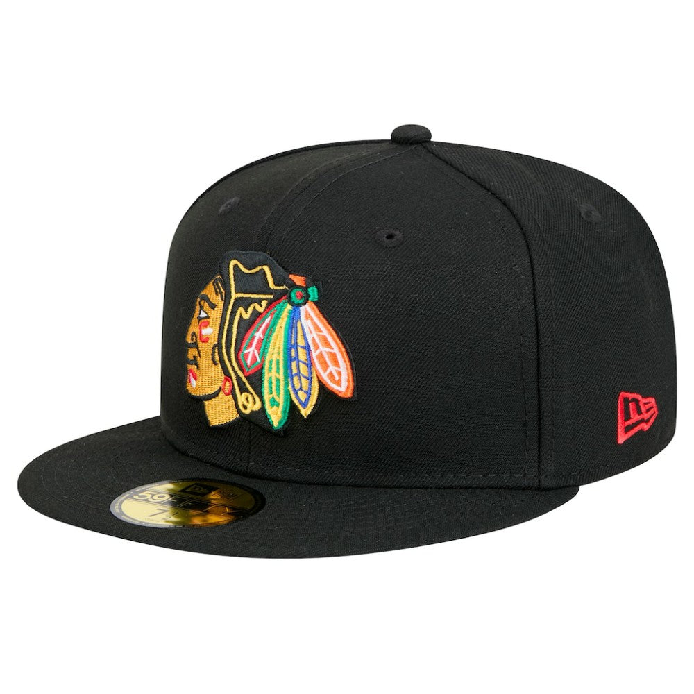 NHL Chicago Blackhawks New Era Core 59FIFTY Fitted Hat - Black