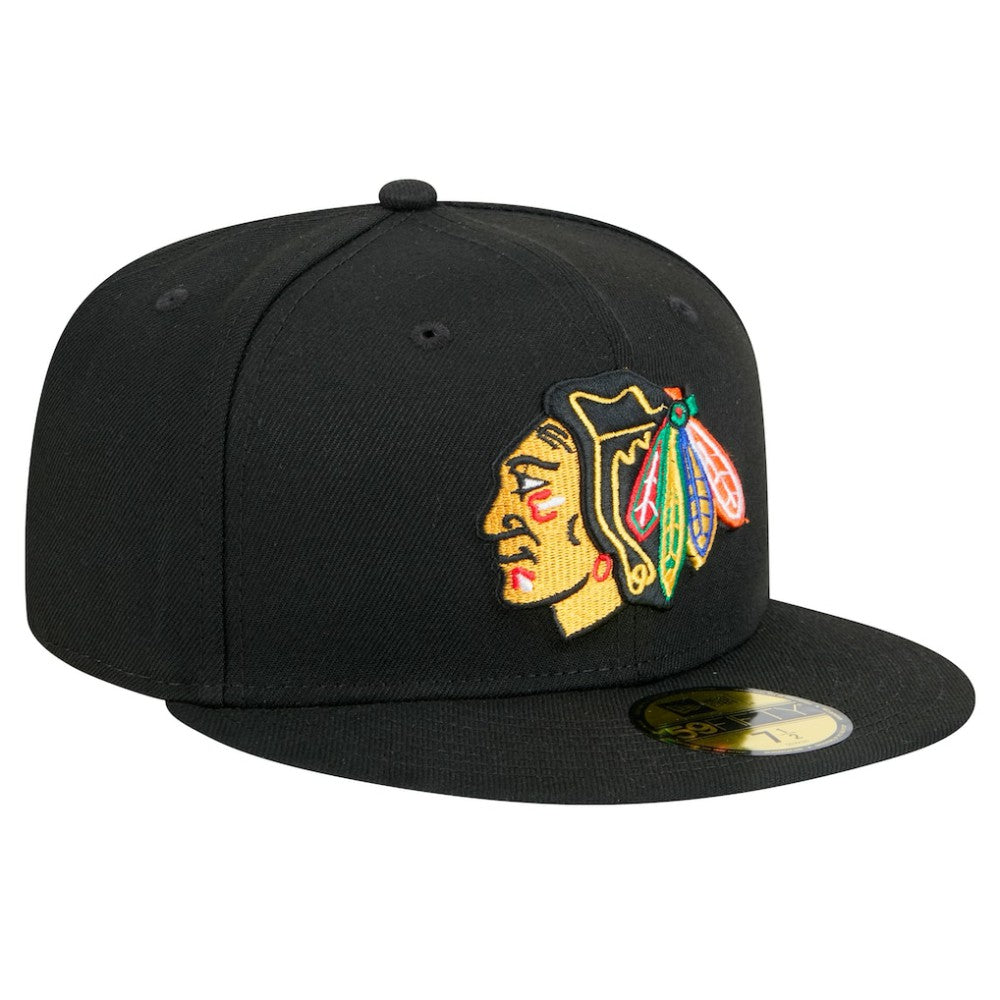 NHL Chicago Blackhawks New Era Core 59FIFTY Fitted Hat - Black
