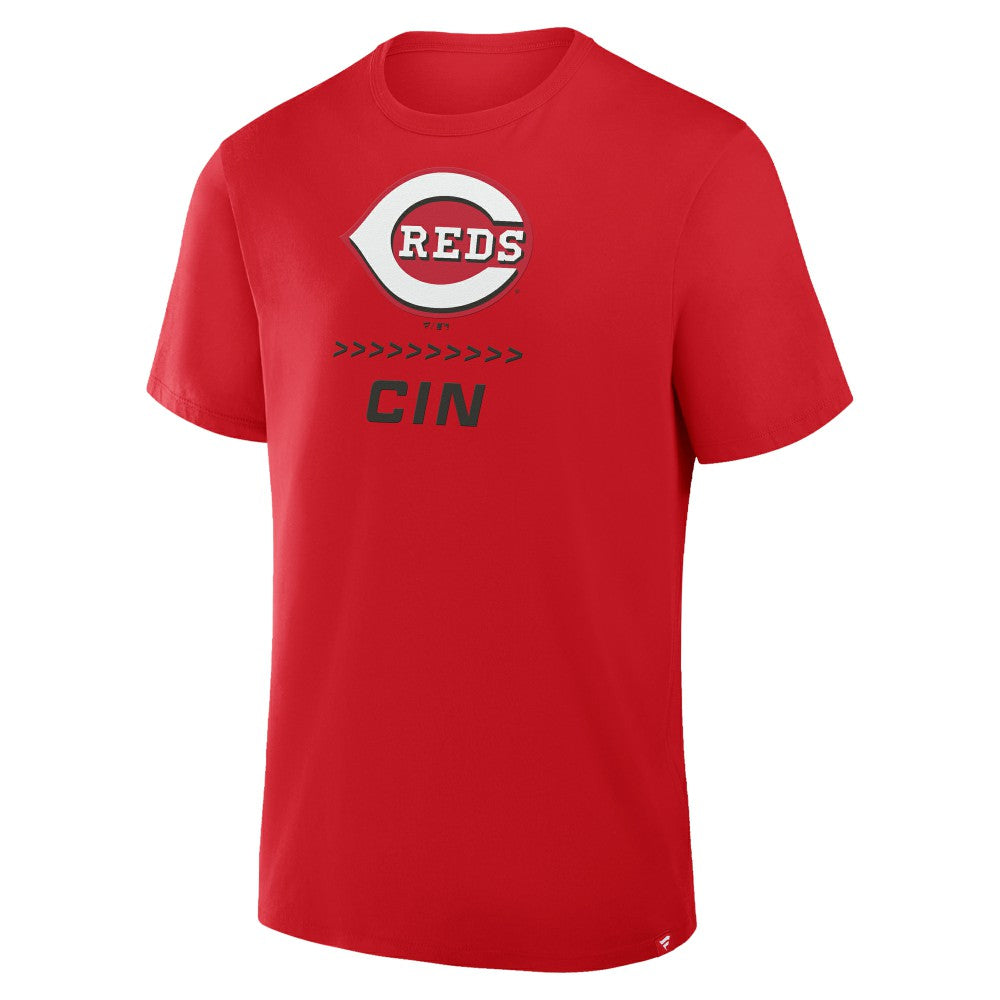 Cincinnati Reds Fanatics Clubhouse Legacy Side Swipe T-Shirt - Red T-shirts
