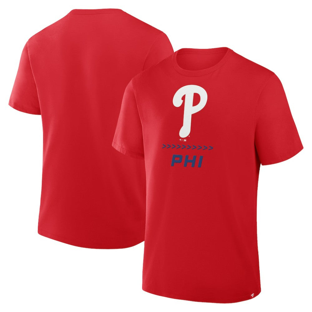 Philadelphia Phillies Fanatics Clubhouse Legacy Side Swipe T-Shirt - Red T-shirts