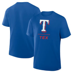 Texas Rangers Fanatics Clubhouse Legacy Side Swipe T-Shirt - Royal T-shirts