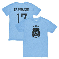 Alejandro Garnacho Argentina National Team 1863FC Player Vintage Tri-Blend T-Shirt Light Blue shop