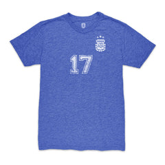 Alejandro Garnacho Argentina National Team 1863FC Player Vintage Tri-Blend T-Shirt Blue