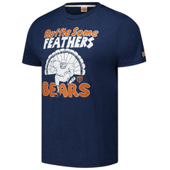 Chicago Bears Homage Unisex Ruffle Some Feathers Tri-Blend T-Shirt Navy