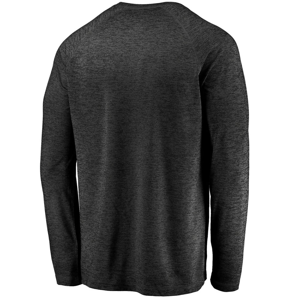 Green Bay Packers Iconic Striated Dark Logo Raglan Long Sleeve T-Shirt Black