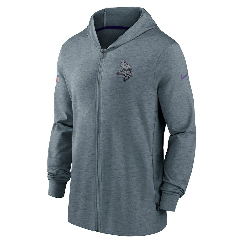 Minnesota Vikings 2022/23 Sideline Pop Performance Full-Zip Hoodie Gray