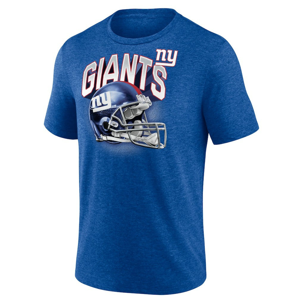 New York Giants Tri-Blend Helmet End Around T-Shirt Heather Royal