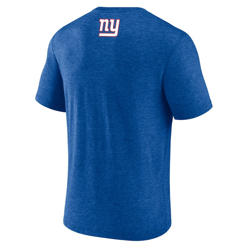 New York Giants Tri-Blend Helmet End Around T-Shirt Heather Royal