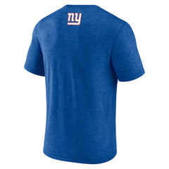New York Giants Tri-Blend Helmet End Around T-Shirt Heather Royal