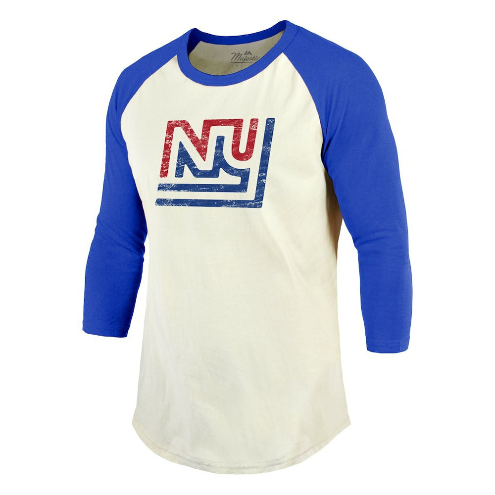 Lawrence Taylor New York Giants Majestic Threads Retired Player Name & Number 3/4 Raglan Sleeve T-Shirt  Cream/Red