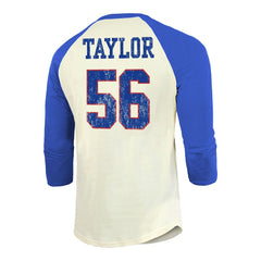 Lawrence Taylor New York Giants Majestic Threads Retired Player Name & Number 3/4 Raglan Sleeve T-Shirt  Cream/Red