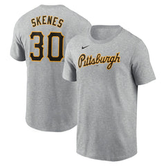 Paul Skenes Pittsburgh Pirates Nike Fuse Name & Number T-Shirt - Heather Gray T-shirts