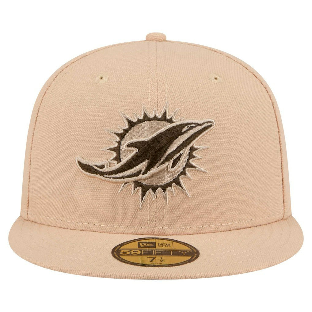 Miami Dolphins New Era Candied Pecan 59FIFTY Fitted Hat Tan