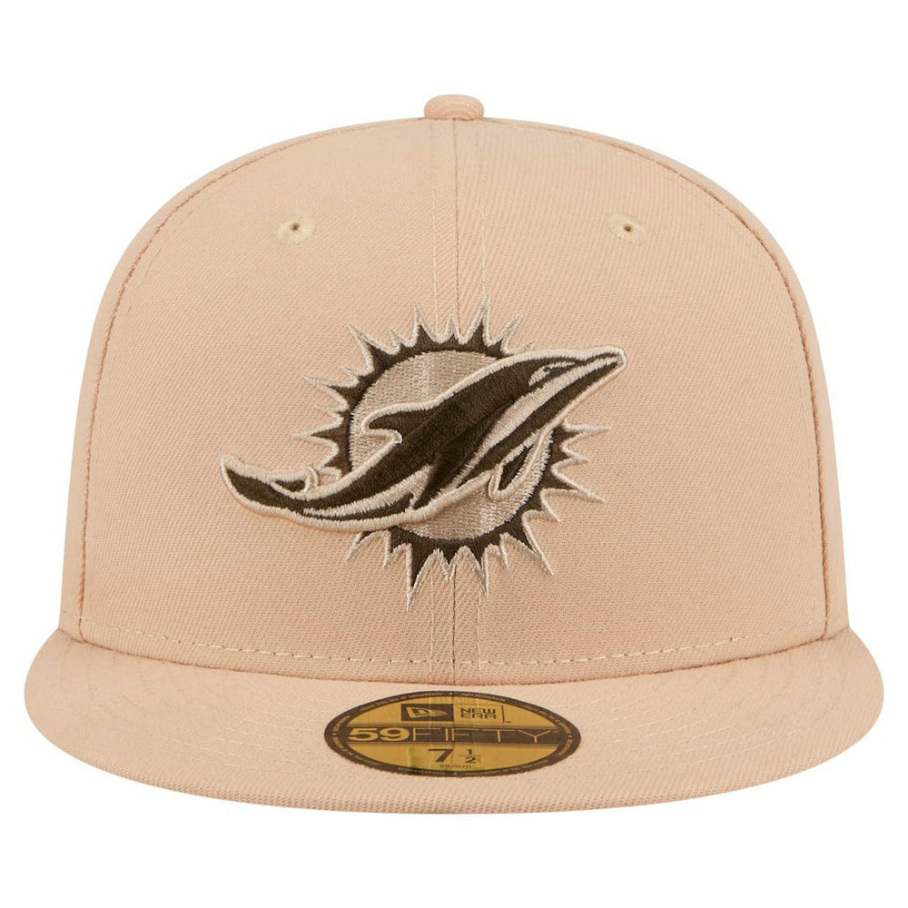 Miami Dolphins New Era Candied Pecan 59FIFTY Fitted Hat Tan