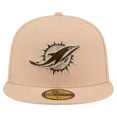 Miami Dolphins New Era Candied Pecan 59FIFTY Fitted Hat Tan