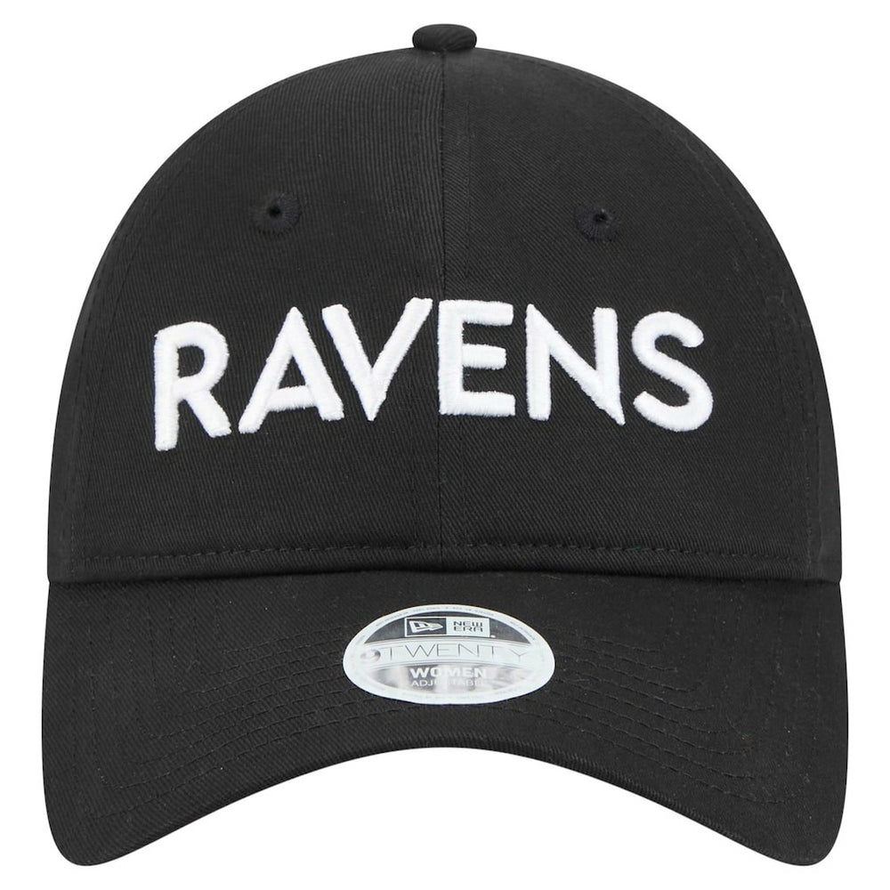 Baltimore Ravens New Era Women's Cece 9TWENTY Adjustable Hat Black
