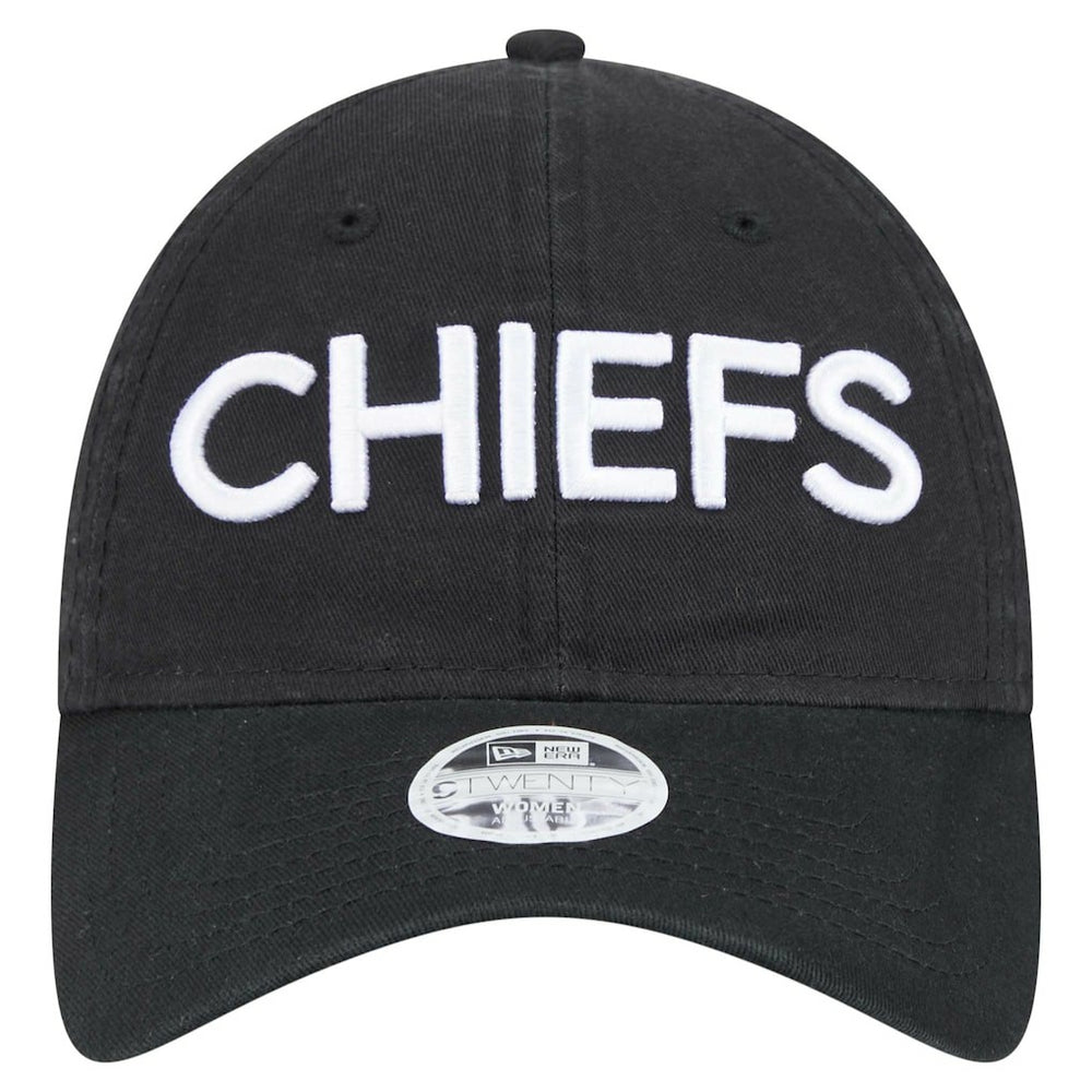 Kansas City Chiefs New Era Women's Cece 9TWENTY Adjustable Hat Black