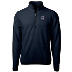 Chicago Cubs Cutter & Buck Big & Tall Americana Cascade Eco Fleece Quarter-Zip Jacket - Navy Jackets