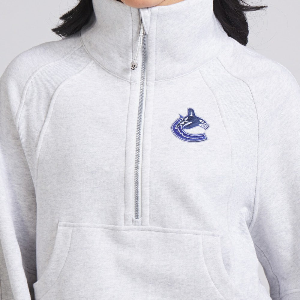 NHL Vancouver Canucks lululemon Women's Scuba Oversized Half Zip Top - Heather Gray