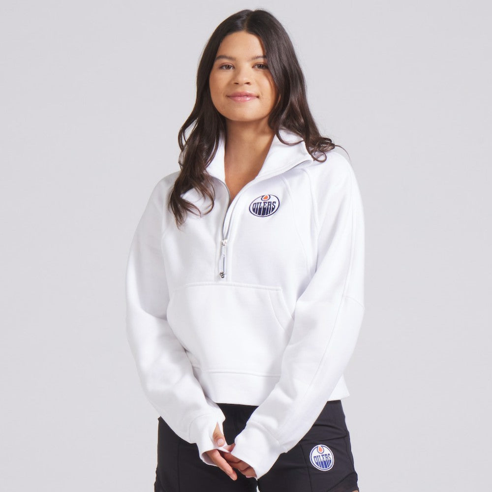 NHL Edmonton Oilers lululemon Women's Scuba Oversized Half Zip Top - White