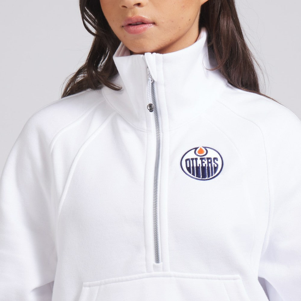 NHL Edmonton Oilers lululemon Women's Scuba Oversized Half Zip Top - White