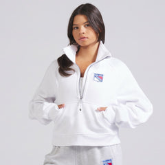 NHL New York Rangers lululemon Women's Scuba Oversized Half Zip Top - White