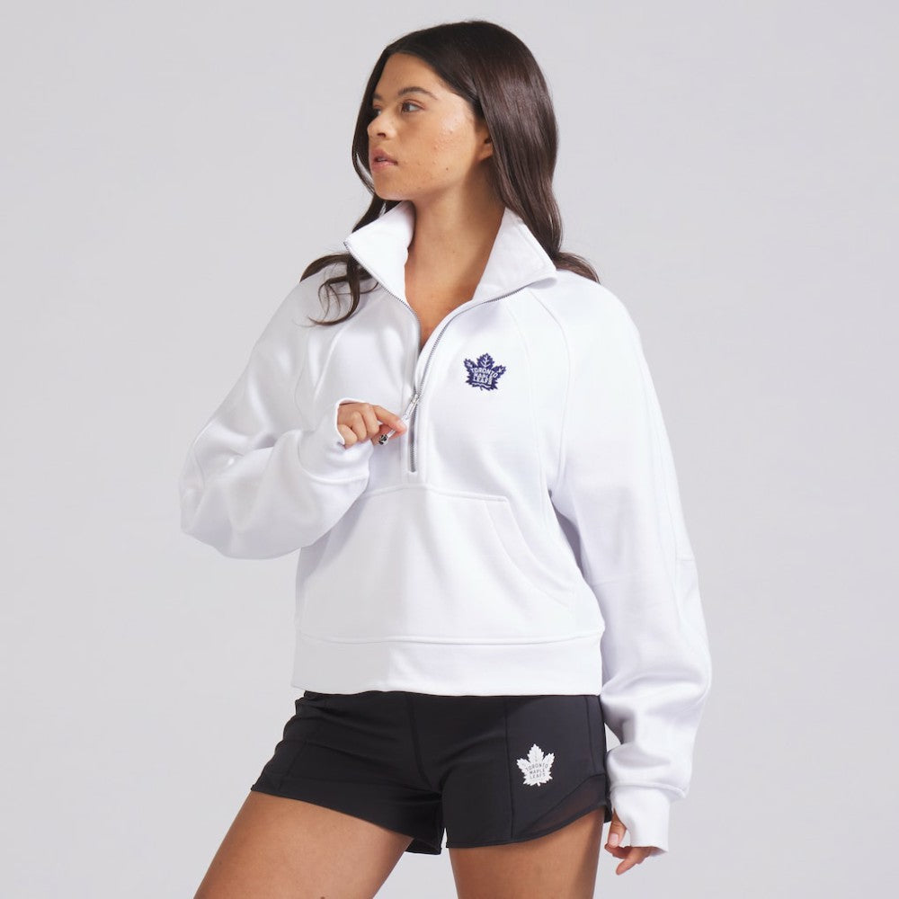 NHL Toronto Maple Leafs lululemon Women's Scuba Oversized Half Zip Top - White