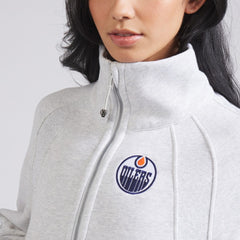 NHL Edmonton Oilers lululemon Women's Scuba Oversized Half Zip Top - Heather Gray