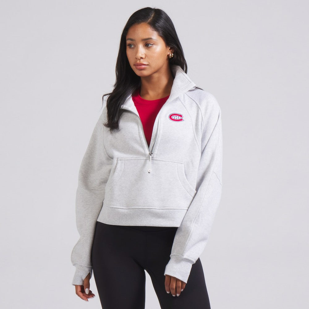 NHL Montreal Canadiens lululemon Women's Scuba Oversized Half Zip Top - Heather Gray