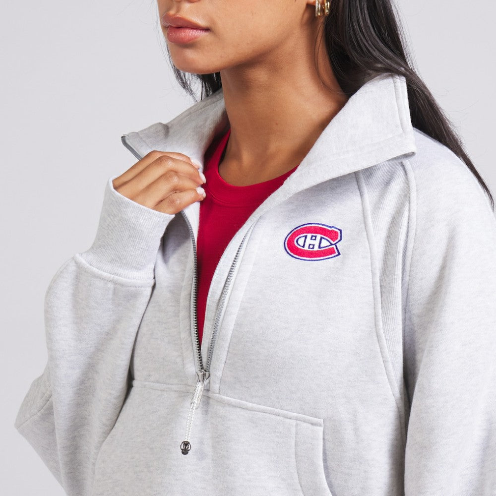 NHL Montreal Canadiens lululemon Women's Scuba Oversized Half Zip Top - Heather Gray