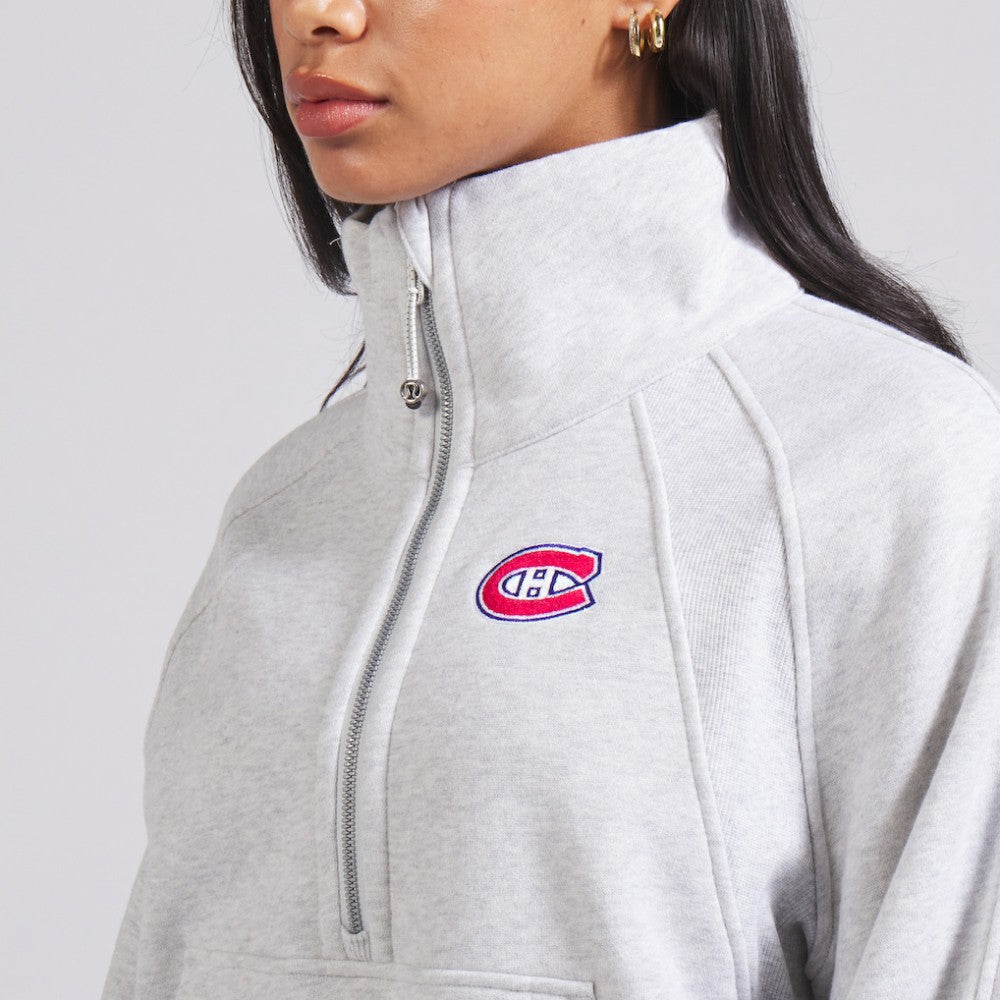 NHL Montreal Canadiens lululemon Women's Scuba Oversized Half Zip Top - Heather Gray