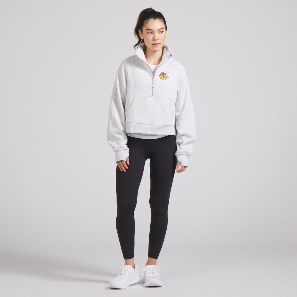 NHL Chicago Blackhawks lululemon Women's Scuba Oversized Half Zip Top - Heather Gray