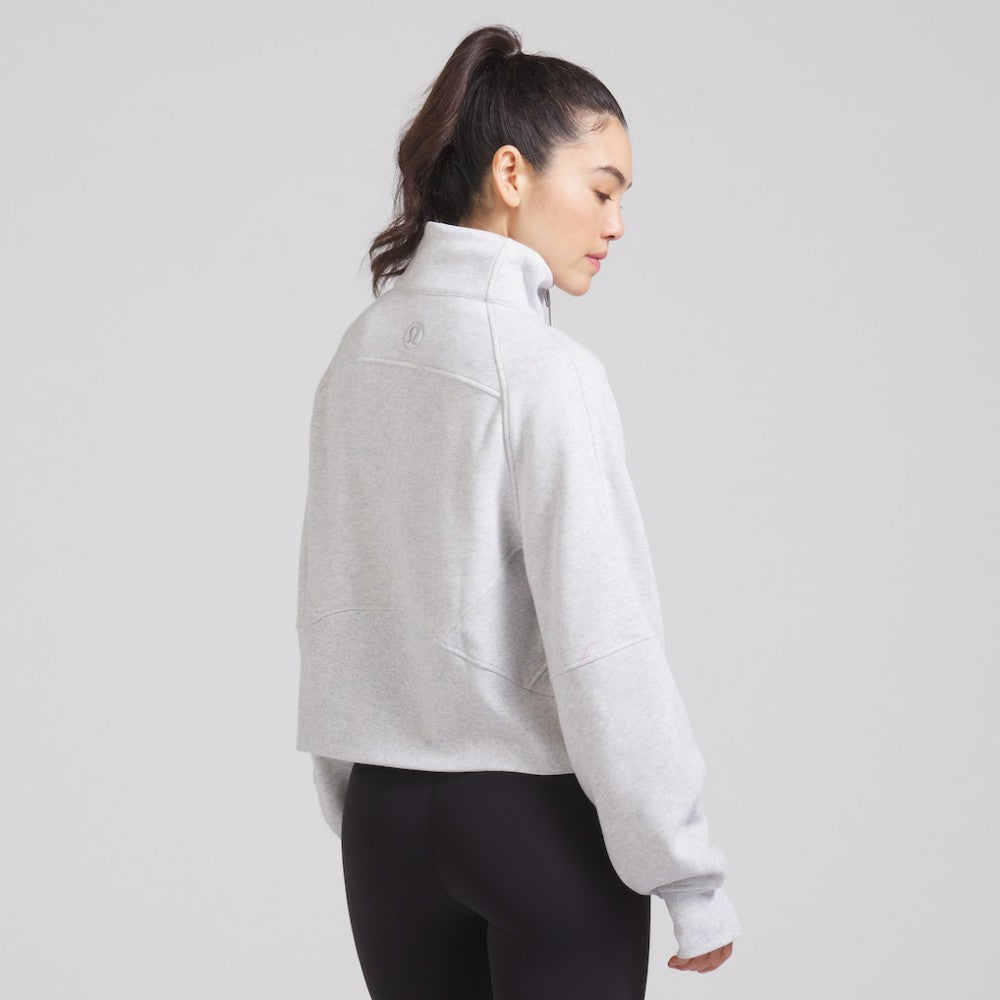 NHL Chicago Blackhawks lululemon Women's Scuba Oversized Half Zip Top - Heather Gray