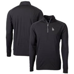 Los Angeles Dodgers Cutter & Buck Big & Tall Adapt Eco Knit Stretch Recycled Quarter-Zip Pullover Top - Black Pullover
