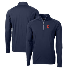 Cleveland Guardians Cutter & Buck Big & Tall Adapt Eco Knit Stretch Recycled Quarter-Zip Pullover Top - Navy Pullover