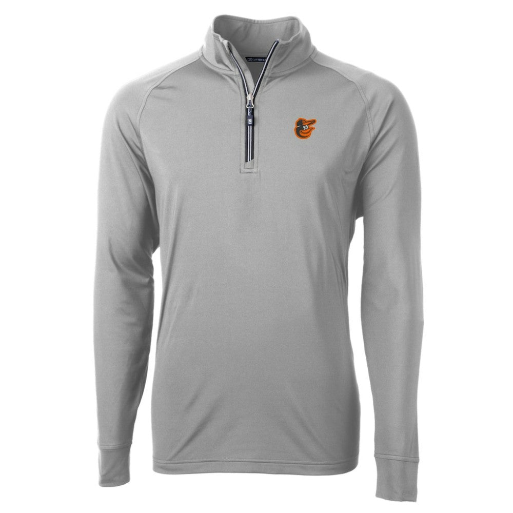 Baltimore Orioles Cutter & Buck Big & Tall Adapt Eco Knit Stretch Recycled Quarter-Zip Pullover Top - Gray Pullover