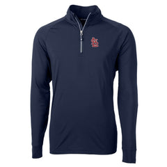 St. Louis Cardinals Cutter & Buck Big & Tall Adapt Eco Knit Stretch Recycled Quarter-Zip Pullover Top - Navy Pullover
