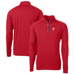 Philadelphia Phillies Cutter & Buck Big & Tall Adapt Eco Knit Stretch Recycled Quarter-Zip Pullover Top - Red Pullover