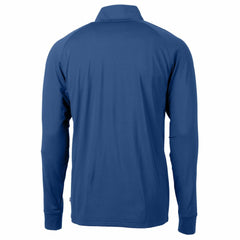 Atlanta Braves Cutter & Buck Big & Tall Adapt Eco Knit Stretch Recycled Quarter-Zip Pullover Top - Blue Pullover