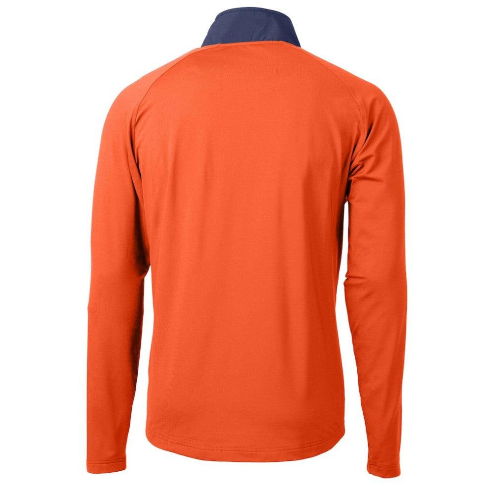 Detroit Tigers Cutter & Buck Adapt Eco Knit Hybrid Recycled Quarter-Zip Jacket - Orange Jackets