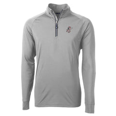 Cincinnati Reds Cutter & Buck Mr. Redlegs Adapt Eco Knit Stretch Recycled Quarter-Zip Pullover Top - Gray Pullover