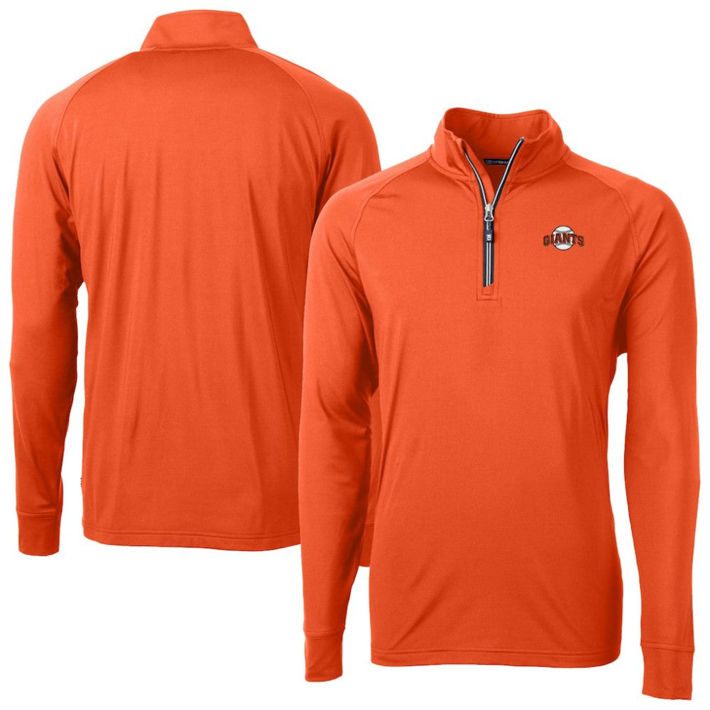 San Francisco Giants Cutter & Buck  Adapt Eco Knit Stretch Recycled Quarter-Zip Pullover Top - Orange Pullover
