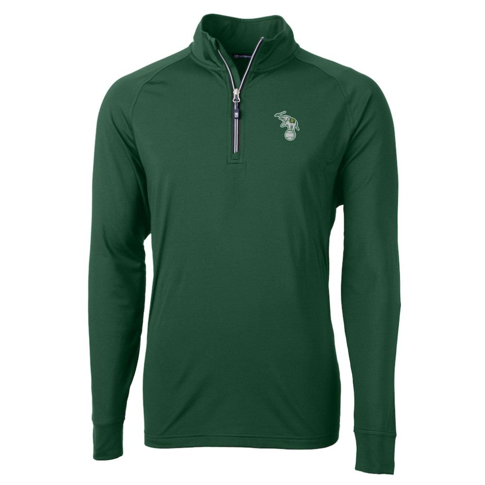 Athletics Cutter & Buck Stomper Adapt Eco Knit Stretch Recycled Quarter-Zip Pullover Top - Hunter Green Pullover