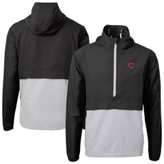 Cincinnati Reds Cutter & Buck Charter Eco Recycled Half-Zip Anorak Jacket - Black Jackets